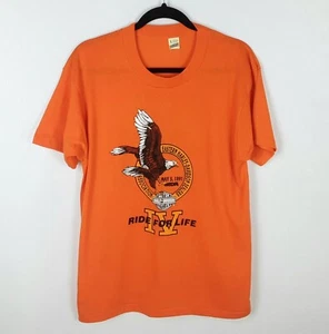 VTG SCREEN STARS HARLEY DAVIDSON 2-Sided "Ride for Life IV" Motorcycle Tee Sz L - Picture 1 of 6