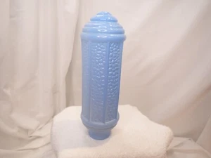Vintage Lamp Shade Light Blue Round Glass Lamp Shade ~ Raised design - Picture 1 of 6