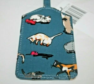 Vera Bradley Kofferanhänger CAT'S MEOW Katze Kätzchen blau Reise laminiert RAR NEU - Bild 1 von 4