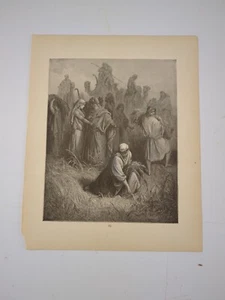 c1890 Antique Print Gustave Dore Bible 12x9" Ruth and Boaz p29 - Picture 1 of 1