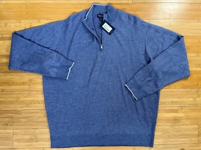 Nuevo con etiquetas Suéter Para Hombres Peter Millar Corona Artesanal Cuarto de Cremallera Seda Mezcla Cachemira $550 Foto 1 de 4