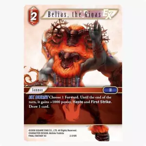 Final Fantasy TCG Belias, the Gigas EX - Opus II (OP2) 2-019R - Picture 1 of 2