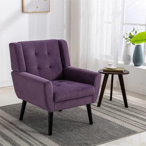 Modern Accent Chair Single Sofa Velvet Upholstered Armchair Living Room Chairs - Picture 1 of 144
