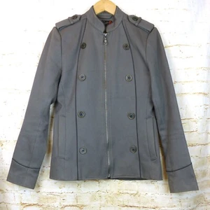 Chaqueta Militar De Colección G By Guess Para Mujer XS Gris Cremallera Sargento Y2K Steampunk - Imagen 1 de 14