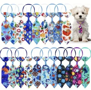 10-Piece Assorted Underwater Graffiti Fish Ties For Dogs Detachable - Picture 1 of 3