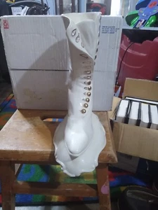 1 Large White High heel boot with Buttons (Box 21) - Foto 1 di 3