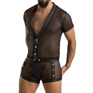 PASSION 052 Set Short / Pant und Shirt S-XXXL schwarz PM10019 - Bild 1 von 4