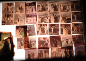 #42 Lot 99 Vtg COLOR Snapshot Photo NEGATIVES Family WEDDING Party Ceremony - Picture 1 of 17