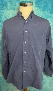L.L. Bean Men's Long Sleeve Collared Button Up Shirt, Blue/ White Plaid, 15.5 - Picture 1 of 5