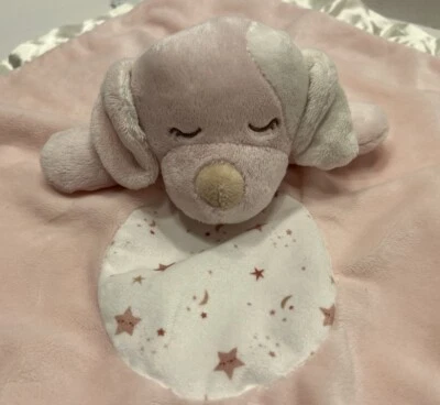Manta de seguridad Douglas Baby de felpa rosa y crema perro Lovey Stars luna ojos dormidos Foto 1 de 4