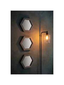John Lewis Hudson Living Trey Trio Hexagonal Mirrors, 36 x 31cm, Set of 3 - Picture 1 of 12
