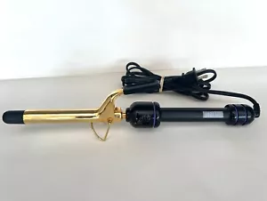 HOT TOOLS PRO SIGNATURE GOLD PROFESSIONAL CURLING IRON TONG 0.75" BARREL, #1101 - Picture 1 of 4