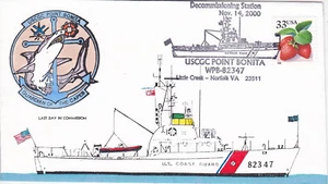 MARINE MILITÄRSCHIFF EVENT COVER 2000 USCGC POINT BONITA WPB-82347 STILLGELEGT - Bild 1 von 2