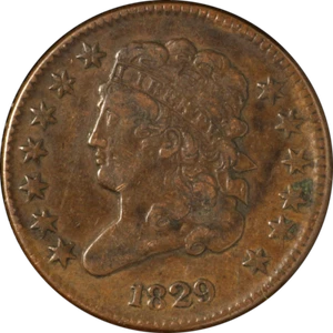 1829 Half Cent Great Deals From The Executive Coin Company - Picture 1 of 2