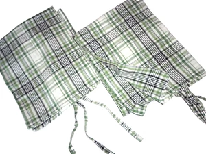 IKEA SNARJMARA GREEN BLACK WHITE PLAID (2) KING PILLOW SHAMS 20X36 - Picture 1 of 6