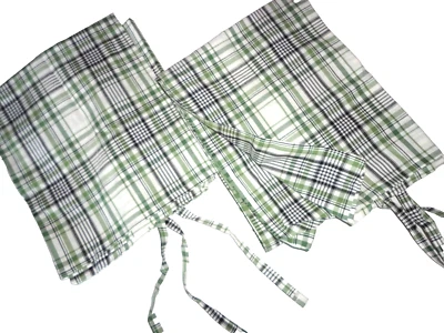 IKEA SNARJMARA GREEN BLACK WHITE PLAID (2) KING PILLOW SHAMS 20X36 - Image 1 of 4