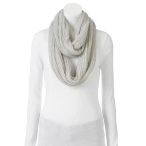 LC Lauren Conrad Open Weave Infinity Scarf 76" x 34”, Light Gray, FREE S&H - Bild 1 von 1