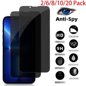 Wholesale Lot Anti-Spy Privacy Glass Screen Protector For iPhone 13 Pro Max 12 - Picture 1 of 23