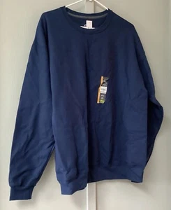 Athletic Works MEN'S Crew Neck Fleece SweatShirt Size Large Blue Crewneck New - Picture 1 of 21