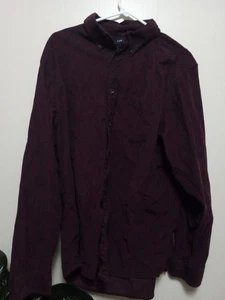 Lands End Herren XL Cord Knopfleiste lila weinrot  - Bild 1 von 16
