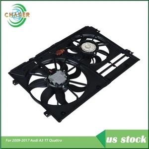 1K0959455EA Radiator Cooling Dual Fan Fit For Audi A3 TT Quattro 2.0L l4 2009-17 - Picture 1 of 7
