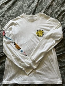 VANS x SpongeBob SquarePants Long Sleeve White Tshirt Men’s Size Small - Picture 1 of 5