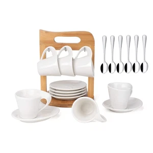 Espresso Coffee Cup Set of 6, Ceramic Coffee Tea Cup Set 2.5oz with Holder an... - Picture 1 of 7