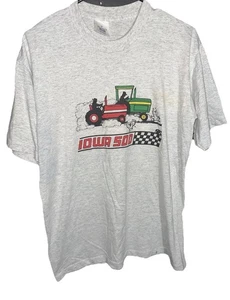 Vintage Iowa 500 T-Shirt Erwachsene XL grau Great Iowa Tractor Ride Einzelnaht USA - Bild 1 von 8