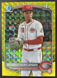 2025 Bowman Chrome Liberts Aponte 1st Yellow Geometric Refractor /75 Reds - Picture 1 of 2