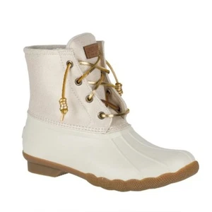 Sperry Saltwater Sparkle wasserdichte Entenstiefel in Knochen, Größe 10, einmal getragen! - Bild 1 von 8