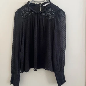 Zara Victorian Embellished Top Size XS Fairy Grunge Whimsigoth Romantic Holiday - Picture 1 of 9