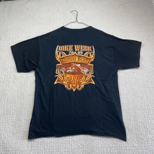 Y2K 2009 Annual Bike Week Daytona Beach Tshirt Black Flames Biker Mens Size XL* - Bild 1 von 17