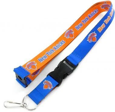 New York Knicks Reversible Lanyard Keychain Badge Holder With Safety Clip Cover