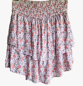 Hollister Skirt Teen/Child Medium Ultra High Rise Floral Elastic Waist Layers - Picture 1 of 7