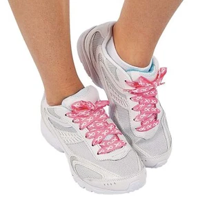 1 par de cordones para zapatillas deportivas con cinta rosa concientización sobre el cáncer de mama, soporte para cura - Imagen 1 de 2