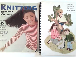Lot Vtg Kids Knitting Patterns Vogue Knitting 1966 Bernat Classics Girls Boys - Picture 1 of 12