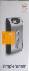 NIB Simplehuman Wall Mount Carrier Bag Dispenser Brushed Stainless Steel KT1166 - Picture 1 of 6