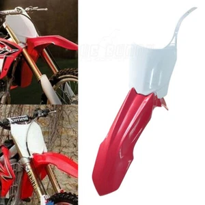 Red Front Fender w/ Front Number Plate For Honda CRF450R 13-16 CRF250R 14-17 - Picture 1 of 11