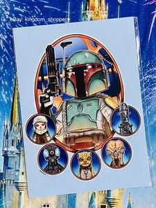 Disney Parks Star Wars Chris Uminga Die Kopfgeldjäger Boba Fett Postkarte 5 x 7 Zoll - Bild 1 von 1