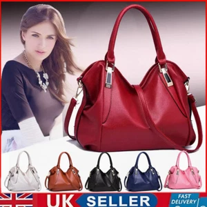 Ladies Designer Soft Faux Leather Slouchy Hobo Handbag Tote Shoulder Bag - Picture 1 of 18