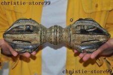 Tibet Buddhism Old jade Hand-carved Vajra Phurpa Dagger equipment Exorcism FaQi