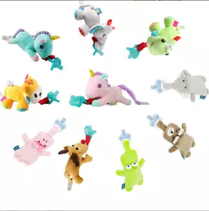 Boy Girl Baby Dummy Pacifier Clip Chain Plush Animal Toy Soother Nipple Holder ~ - Picture 1 of 31