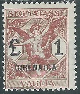 1924 CIRENAICA SEGNATASSE PER VAGLIA 1 LIRA MH * - I28-10 - Picture 1 of 1