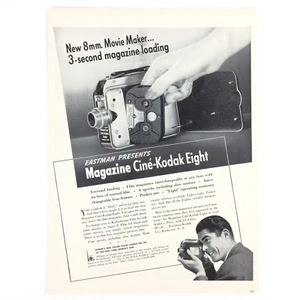 1940s Ciné - Kodak Eight VINTAGE PRINT AD Kodachrome Eastman 8mm Movie Camera - Picture 1 of 3