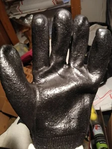 Guantes de trabajo de alta resistencia, plomero, rooteador industrial NEGROS recubiertos de goma - Imagen 1 de 6
