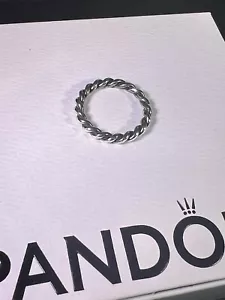 Pandora Sterling 925 Silver Intertwined Twist Rope Ring Size 6.5 190602 - Picture 1 of 4