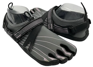 Women Fila Skeletoes Skele-toes Sz 10 EZ Slide Water Aqua 5 Toe Shoes Gray Black - Picture 1 of 12
