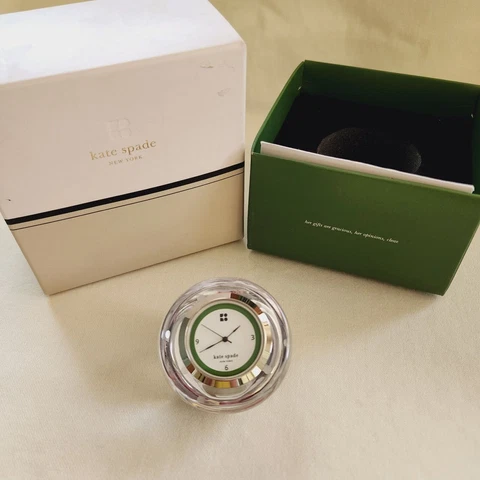 Lenox Crystal Kate Spade Desk Clock, Paper Weight/In it Original box Cover