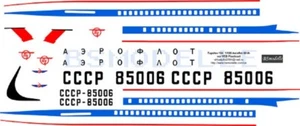 BSmodelle 100028 - 1/100 Tupolev Tu-154 Aeroflot 60 calcomanía para modelo de avión - Imagen 1 de 12
