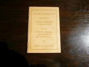 Beech Aircraft Corporation Union Agreement International Machinists 1941 - Imagen 1 de 3
